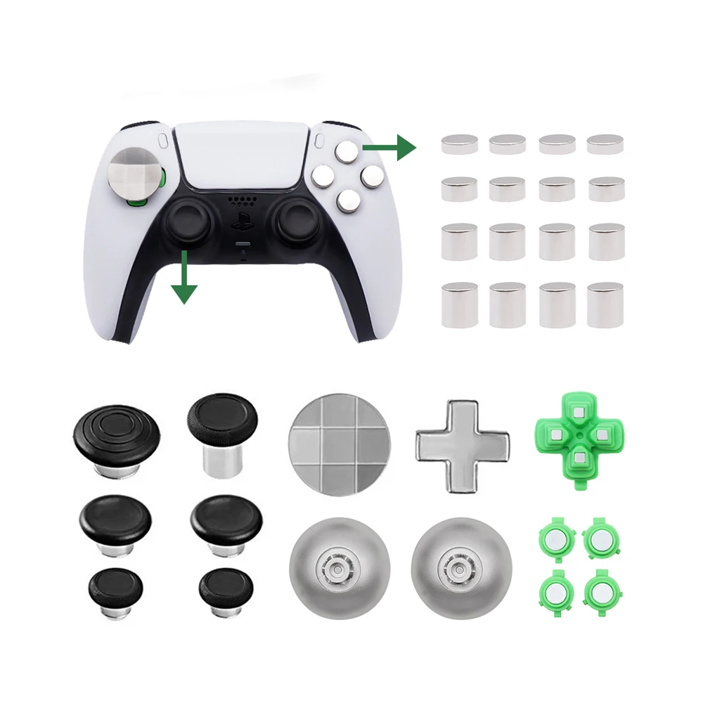 For-Original-PS5-Metal-Modification-Buttons-Thumb-Stick-Game-Controller ...