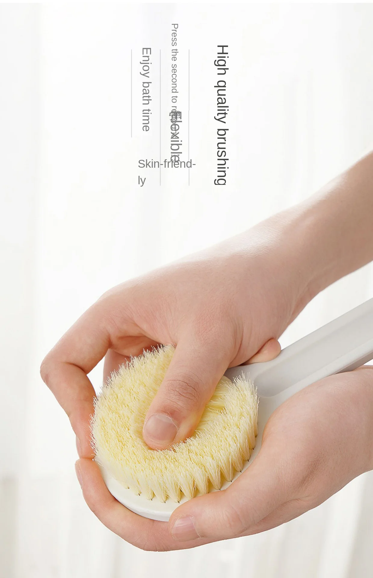 long handle exfoliating scrubber bath brush