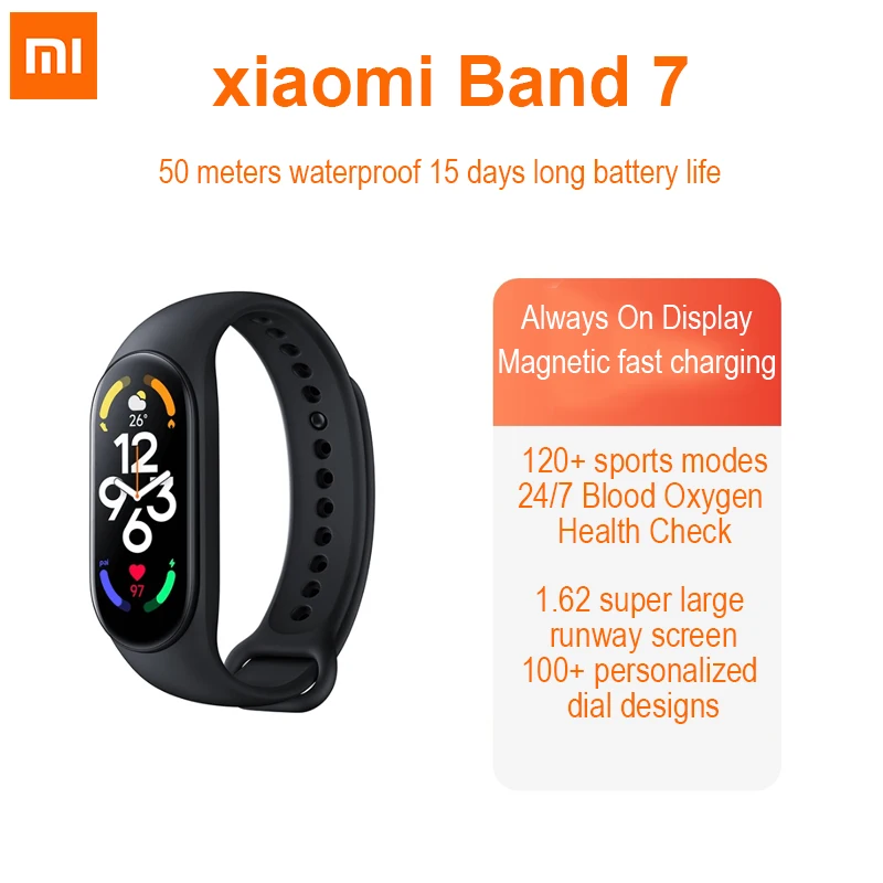 

Фитнес-трекер Xiaomi Band 7 с AMOLED-экраном 1,62 дюйма и поддержкой Bluetooth