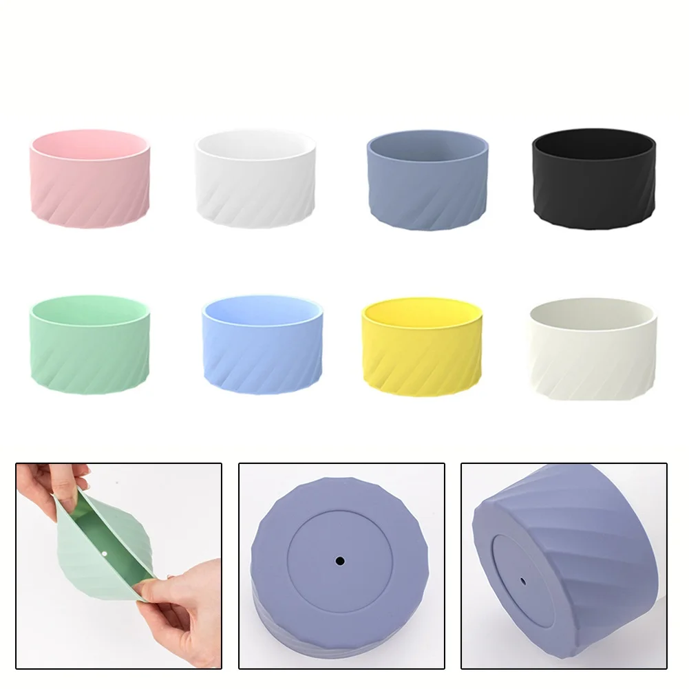 

1pc Sports Water Bottle Boot Sleeve Silicone Cup Bottom Cover Non-slip Protector 7.8*4.3cm Kitchen Cup Accessories