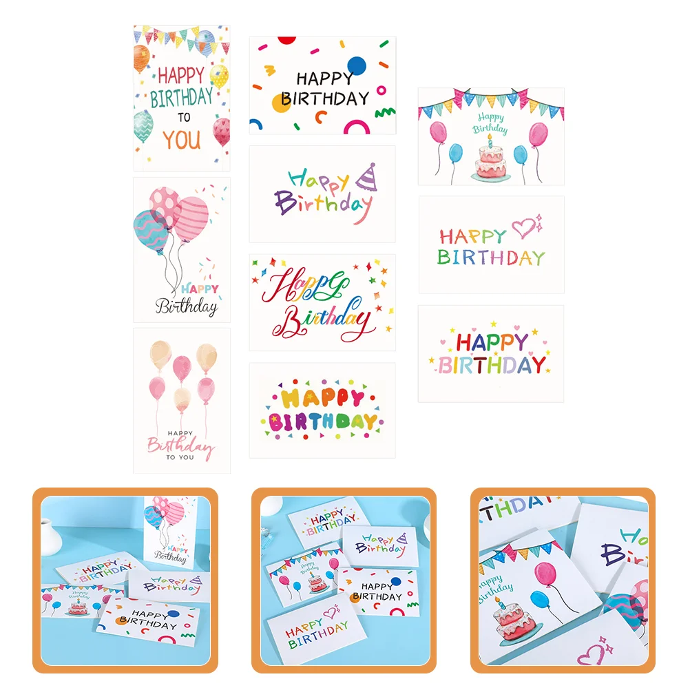 10 Pezzi Fold Auguri Di Compleanno Biglietti Di Auguri Per Carta Padre Happy Assorted
