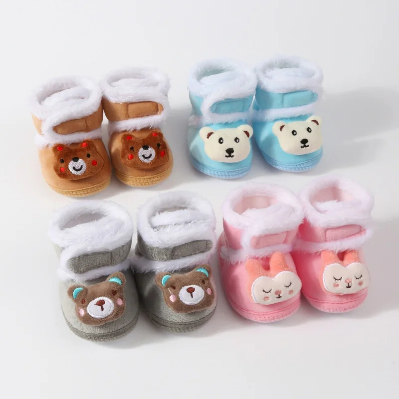 Men's And Women's Baby Cartoon Padded Cotton Shoes Cute Soft-Soled Toddler Shoes Warm Snow Boots 0-2Y 1