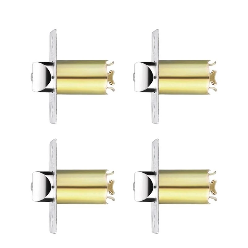 652F 4Pcs Round Balls Door Knob Body Lock Cores Single Lock Body Tongue Replacement Locking Tongue Fitting Easy to Install