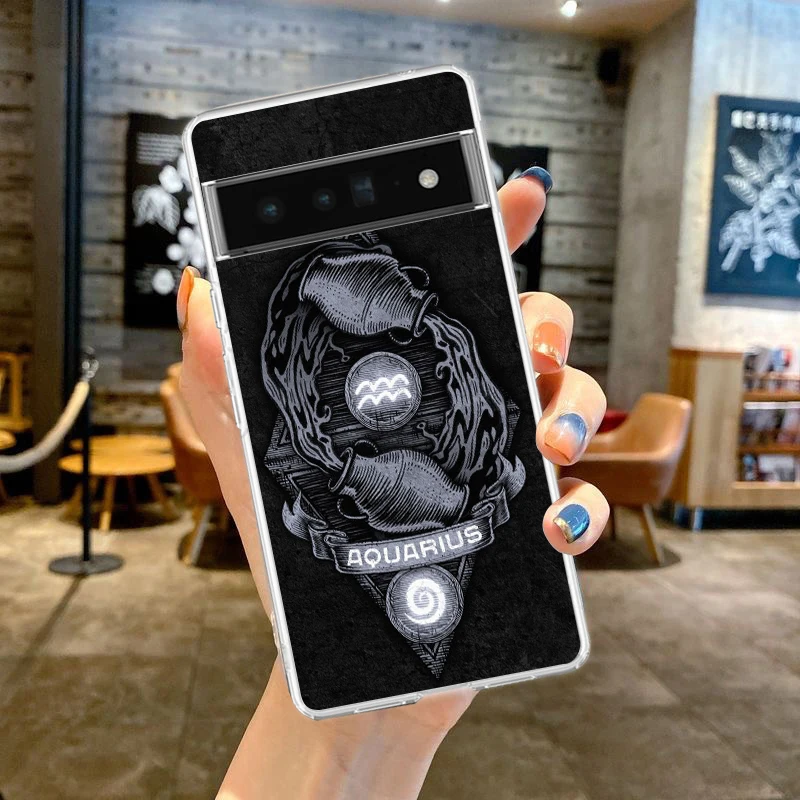 Zodiac Clear Phone Case - Aries, Leo, Libra, Pisces, Virgo, Capricorn Design