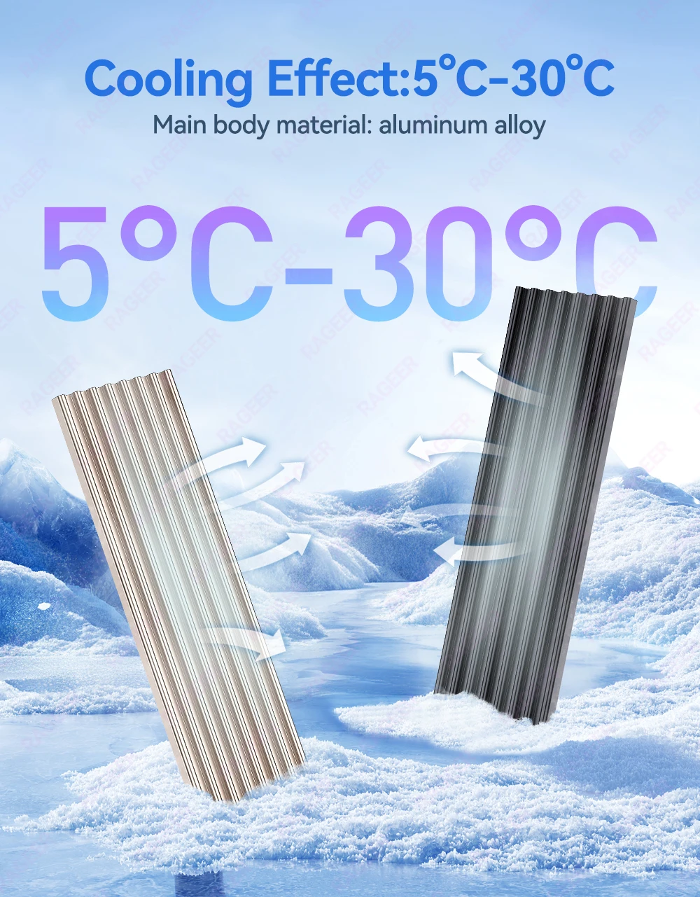 RAGEER M.2 SSD-Kühlkörper mit Wärmeleitpad, Kühler M2-Kühler aus Aluminiumlegierung bei Kühlung 5 ° C-30 ° C für 2280 SSD – Detail 2
