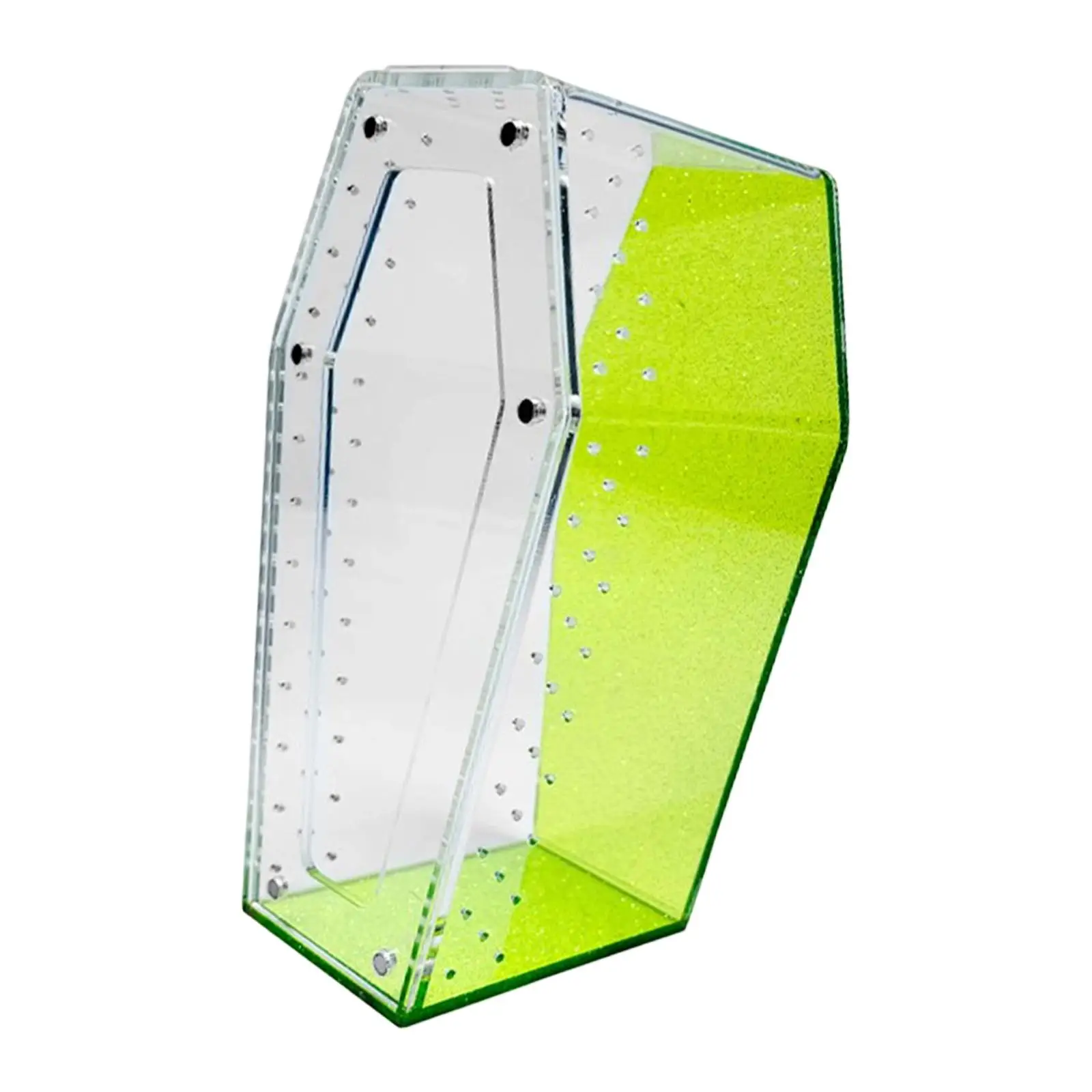 Acrylic Vertical Spider Enclosure Small Reptile Terrarium Box Coffin Shape Tank Accessories for Jumping Spider Breeding Acrylic Vertical Spider Enclosure Small Reptile Terrarium Box Coffin Shape Tank Accessories for Jumping Spider Breeding