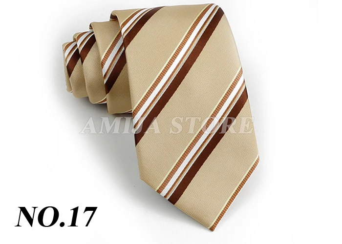 Herrenmode-Krawatte, 7,5 cm, Krawatte, Salbeigrün, Orange, Streifen, Krawatten, Business-Meeting, Anzug, Hochzeit, Party, Büro, Krawatte, Herren-Geschenkzubehör – Detail 20