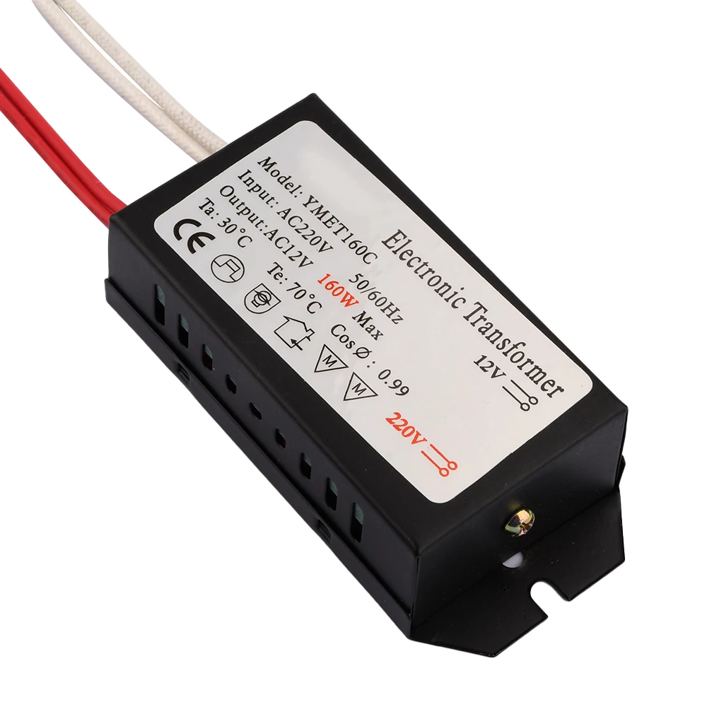 Power Transformer AC 220V to 12V Halogen Lamp Voltage Transformer 20/120/160W Voltage Step-down Converter Electronic Power Regulator