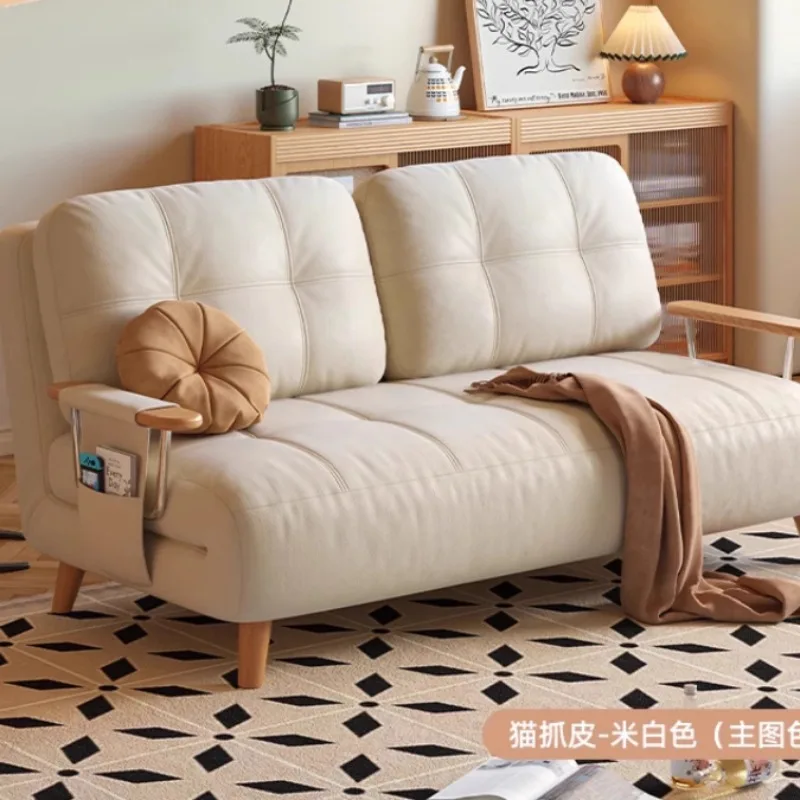 Solid Wood Single Foldable Extendable Multi-Functional New Model Lazy Sofa Bed for Small Space Living Room Space Saving Durable