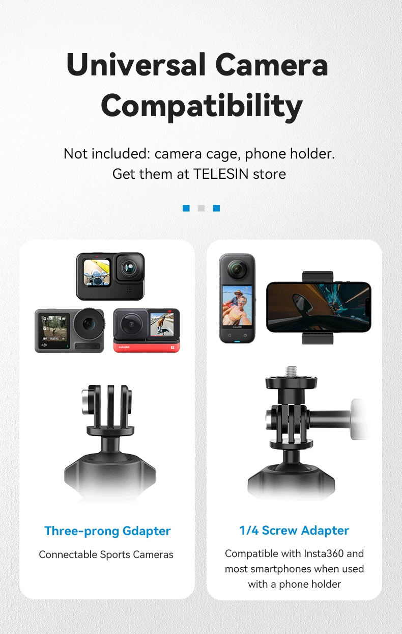 Cycling Motorcycle Clip 360° Super Clamp 1/4" Hole Bracket For DJI OSMO Action