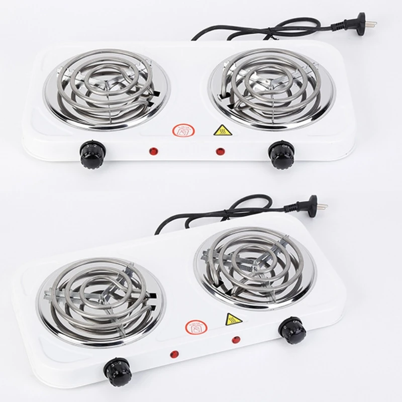 Electric Stove Portable Electric Coil Hot Plate Double for Burner Countertop Cooktop Electric