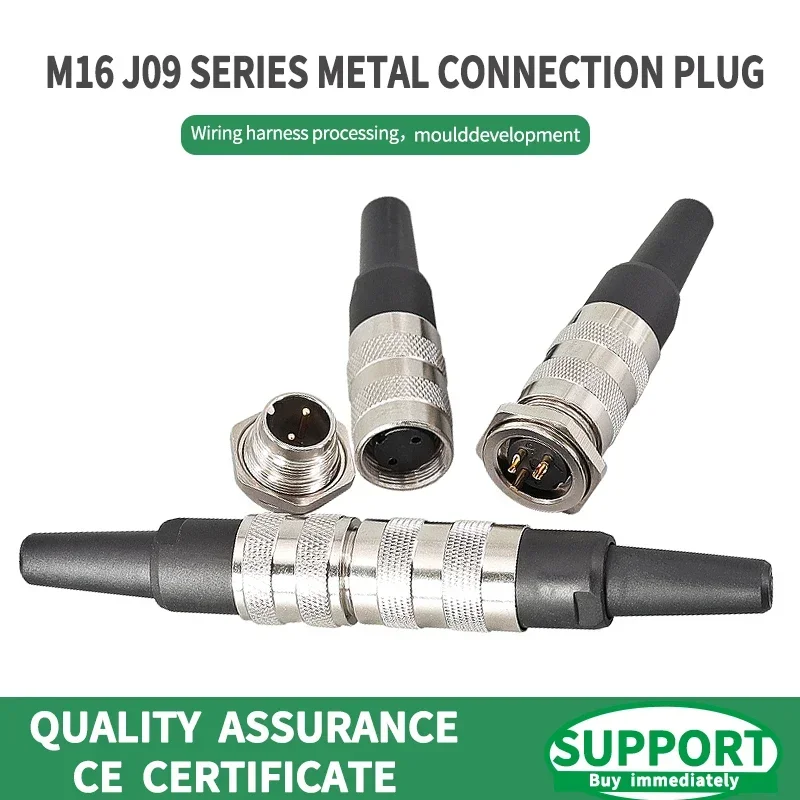 

5/10/20 Sets Positive and Negative Docking J09 Series Aviation Socket plug M16-2 3 4 5 6 7 8 12 16 19 24 pin connector