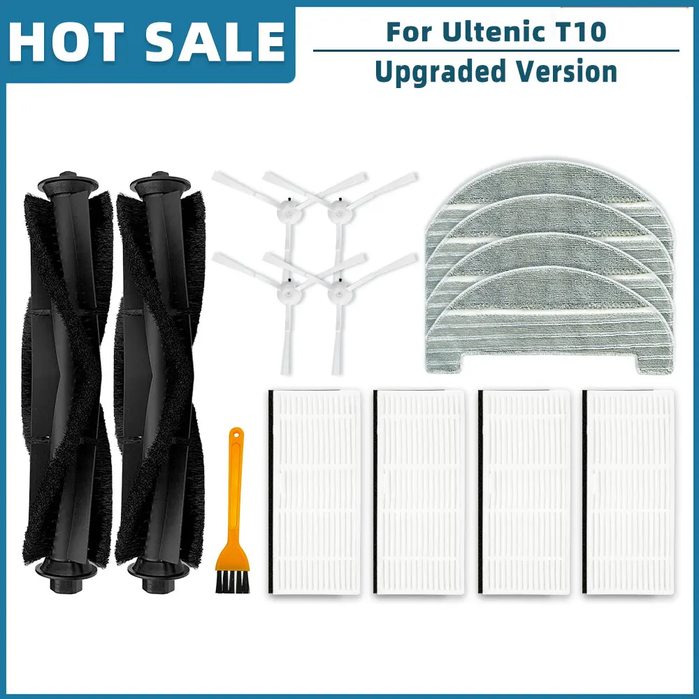 Pièces De Rechange Pour Robot Aspirateur Ultenic T10 Pro - Brosse Principale, Brosse Latérale, Filtre, Sac à Poussière