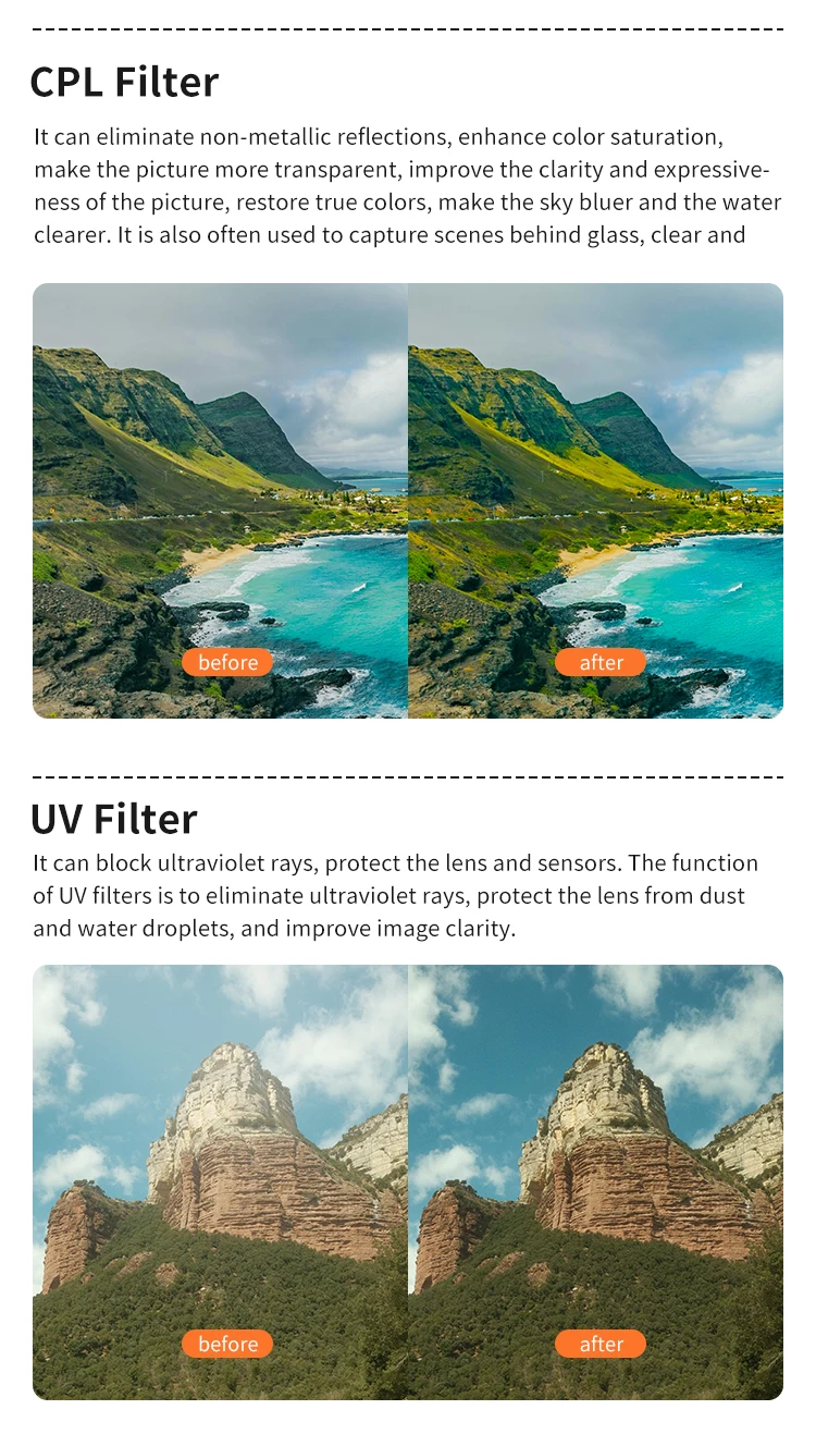 Description Picture 4 of itemLens Filter For DJI Avata 2 CPL MCUV ND8 ND16 ND32 ND64 Filters Set Avata 2 Drone Camera Protector Filter Accessories