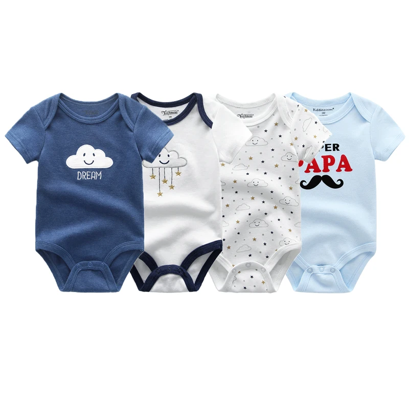 

Fetchmous 4 pcs/lot Unisex Cartoon Baby Boy Girl Bodysuits Cute 100%Cotton baby Clothes Newborn Jumpsuit 0 to 12 Months