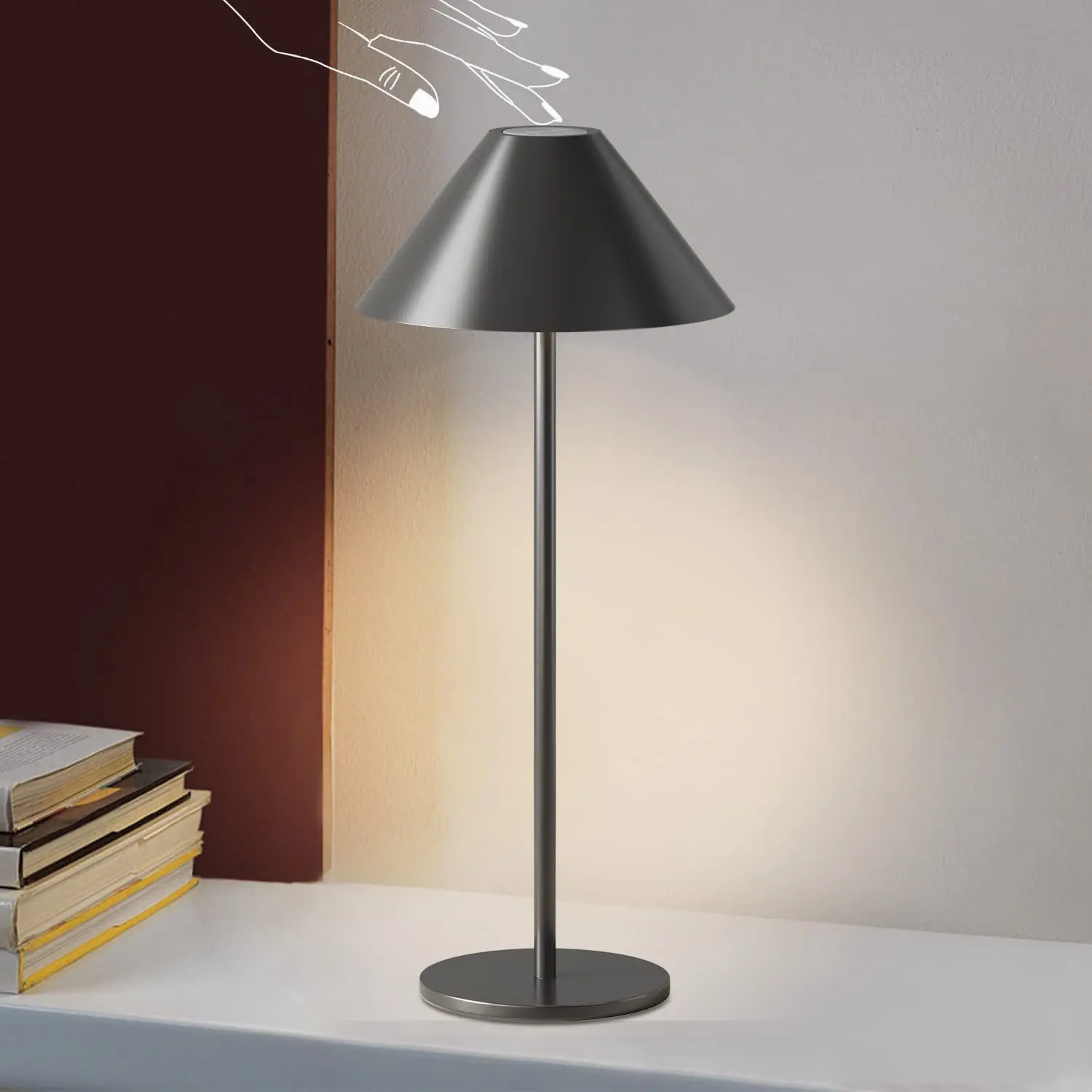 

LED Touch Table Lamp Portable Cordless Desk Lamp USB Rechargeable Dimming Night Light Bar Living Room Reading Camping Lights