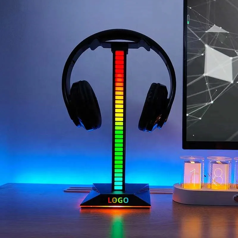 

RGB rhythmheadphone stand led headphone holder stand with wireless charger