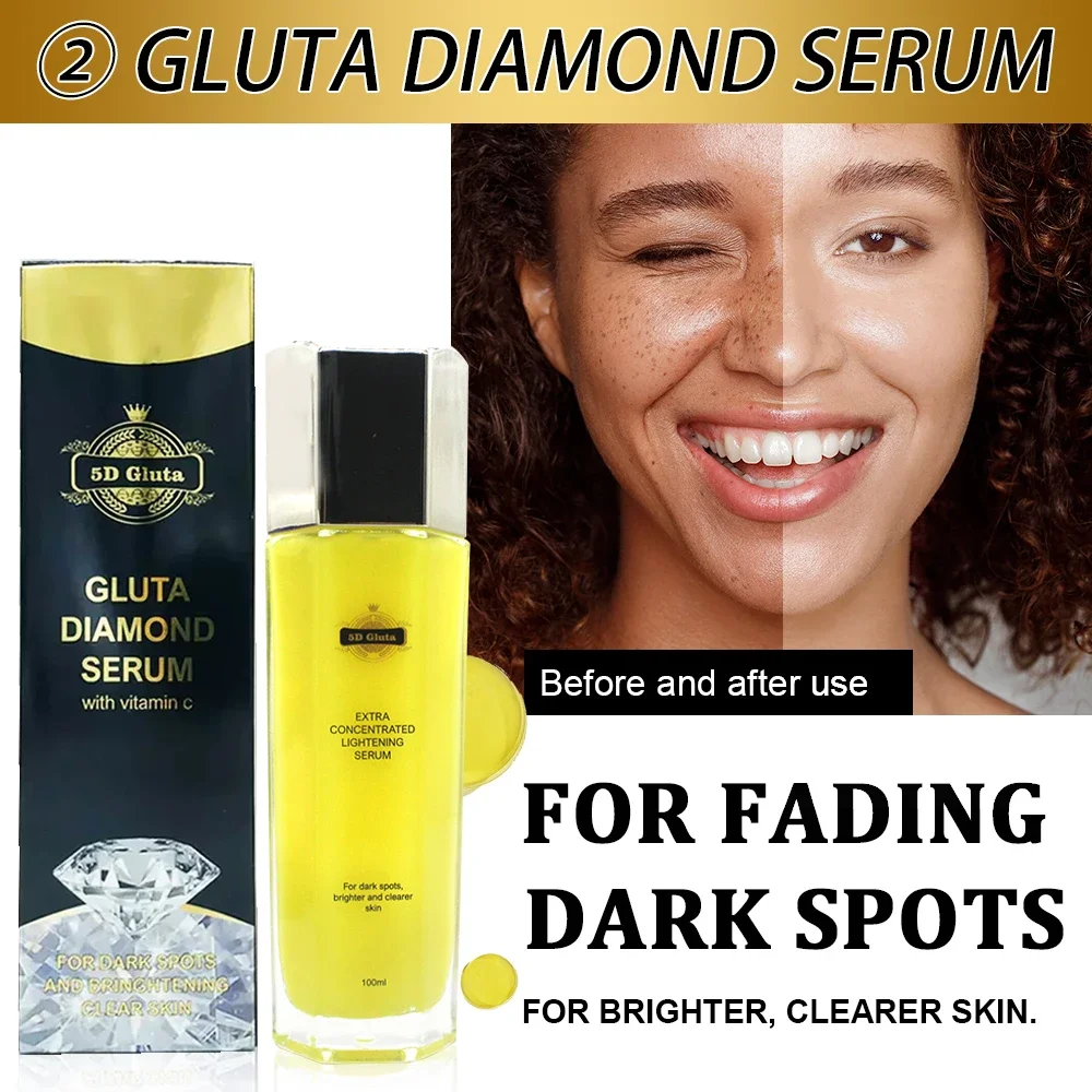 5D Gluta Miracle Super White Set Premium Glutathione Bleaching Booster for African Half Cast Skin Female Body Whitening Sets