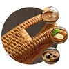 Eco Firendly Rattan Storage Tray Handwoven Wicker Basket Bread Snack Food Plate Fruit Cake Platter Dinner Serving Tray Tea Tray 2