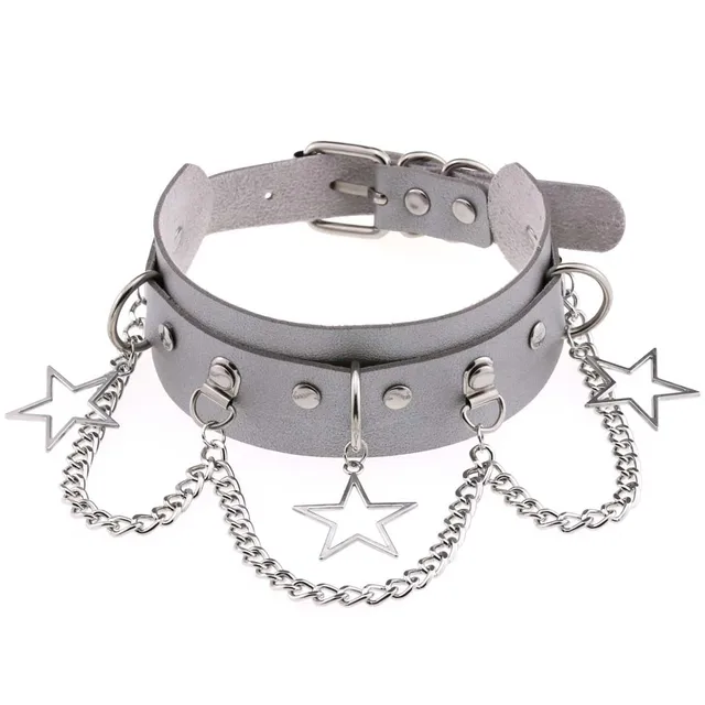 Emo Choker With Spikes Collar Man Leather Necklace Chain Jewelry On Th –  strappz