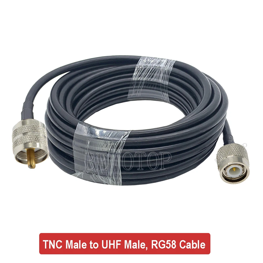1PCS PL259 UHF 남성 커넥터에서 TNC 남성 커넥터로 RG58 피그테일 케이블 라디오 안테나 RF 연장 케이블 점퍼 CB 라디오 햄 라디오 FM 송신기용