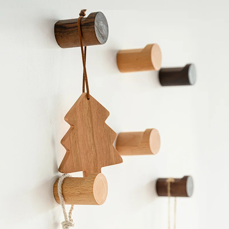 

Простые Крючки из Букового дерева, настенный крючок из цельной древесины для одежды, аксессуар для украшения дома