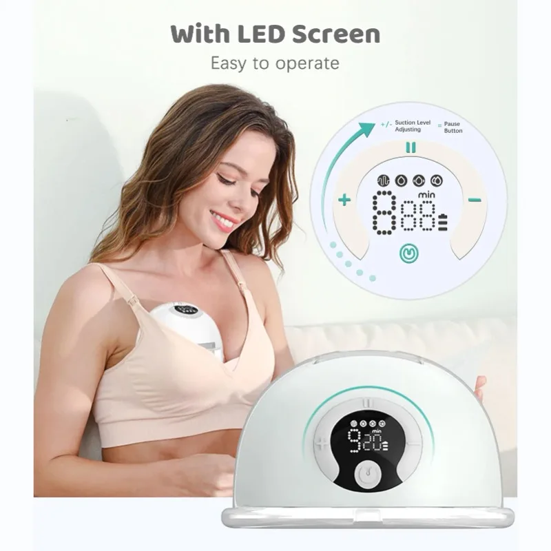 New Upgrade Wearable Breast Pump Hands-Free Electric Breast Pump for Newborn Comfort-Automatic Milk Extractor BPA-Free