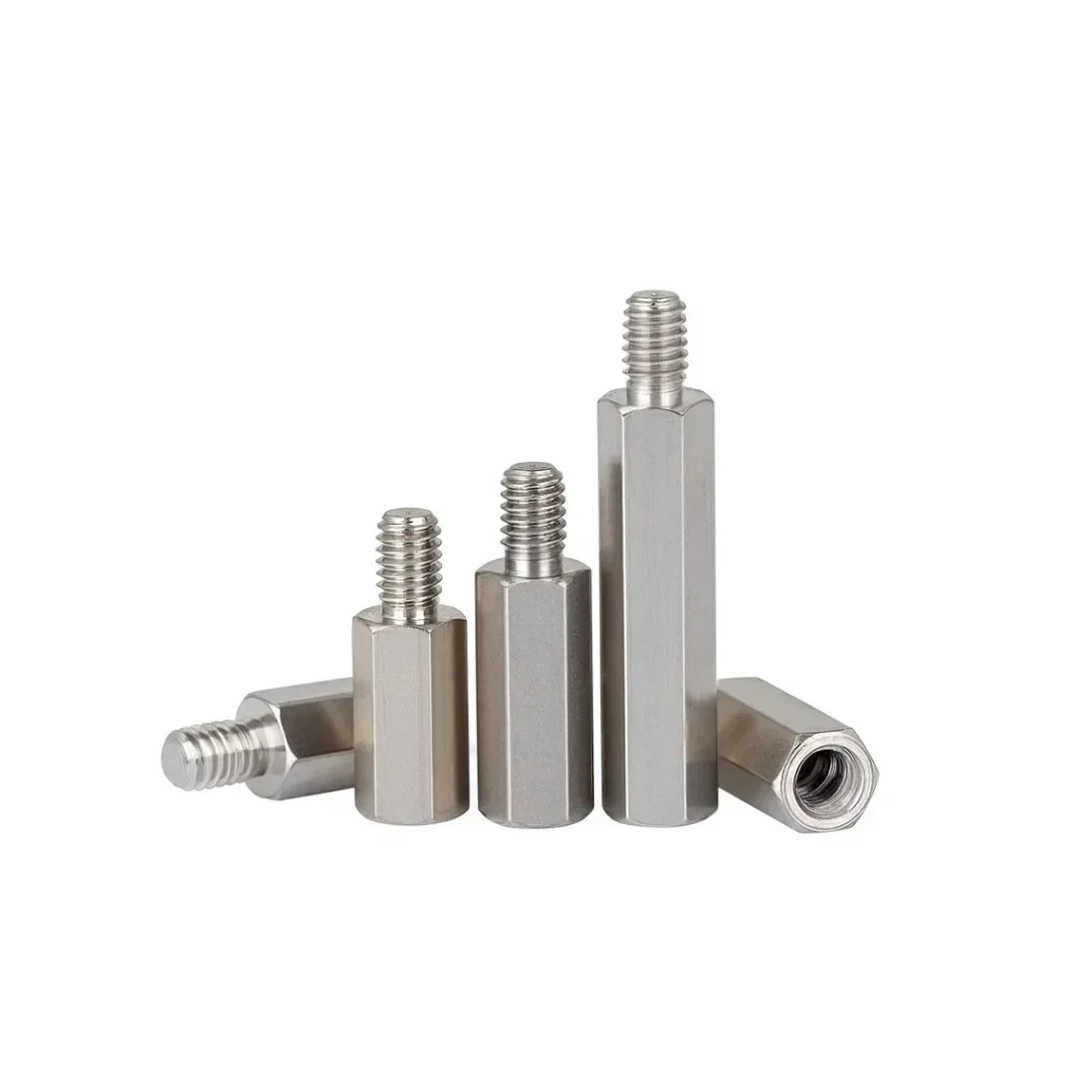 304 Stainless Steel Single Head External Thread Hexagonal Nut Column Connection Support Rod M2M3M4