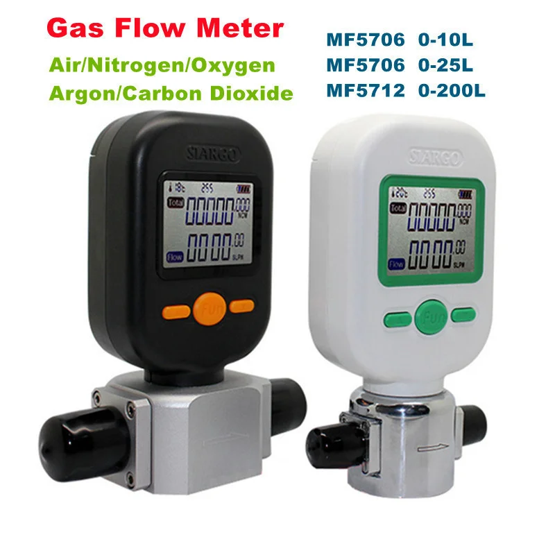 MF5706 (0-10L/25L) Измеритель массового расхода газа MF5712 (0-200L) цифровой расходомер для