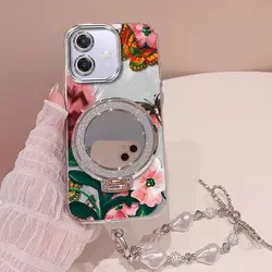 Vivid Flowers Bracelet Holder Phone Case Cover for OPPO A35 (Silver)