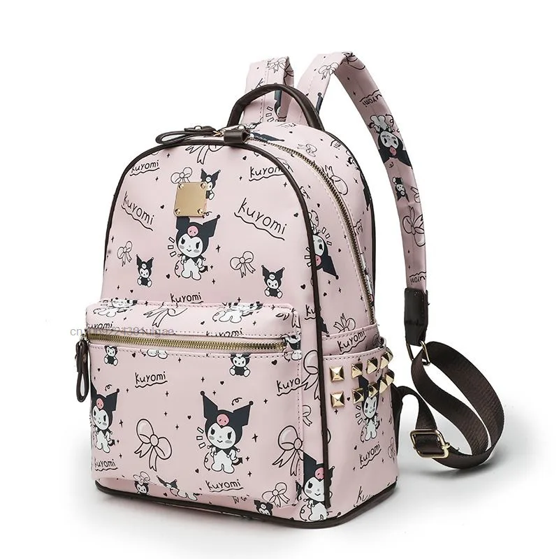 Sanrio Kuromi Cute Cartoon Print Backpack Fashion Versatile Backpacks New Style Trend Large Capacity Simple Commuting Backpack 2