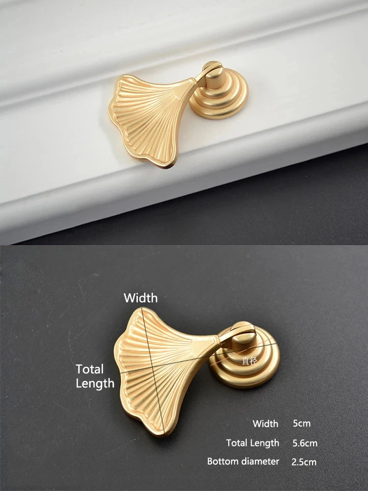 Cabinet Knob, Porta Ginkgo Leaf, Único Buraco