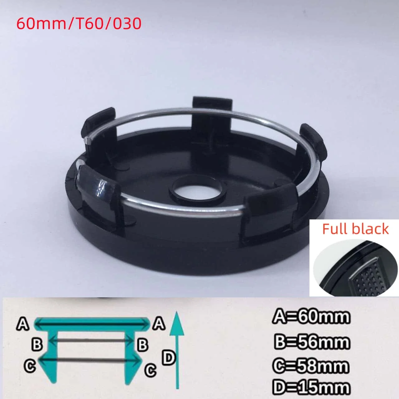 10PCS Full Black Wheel Center Caps Hub Covers - Car Styling Accessories