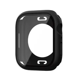 360° Full Protective Tempered Glass Case with Back PC Bumper - 44mm Series 4 - 6 - 5 - SE (Matte black)