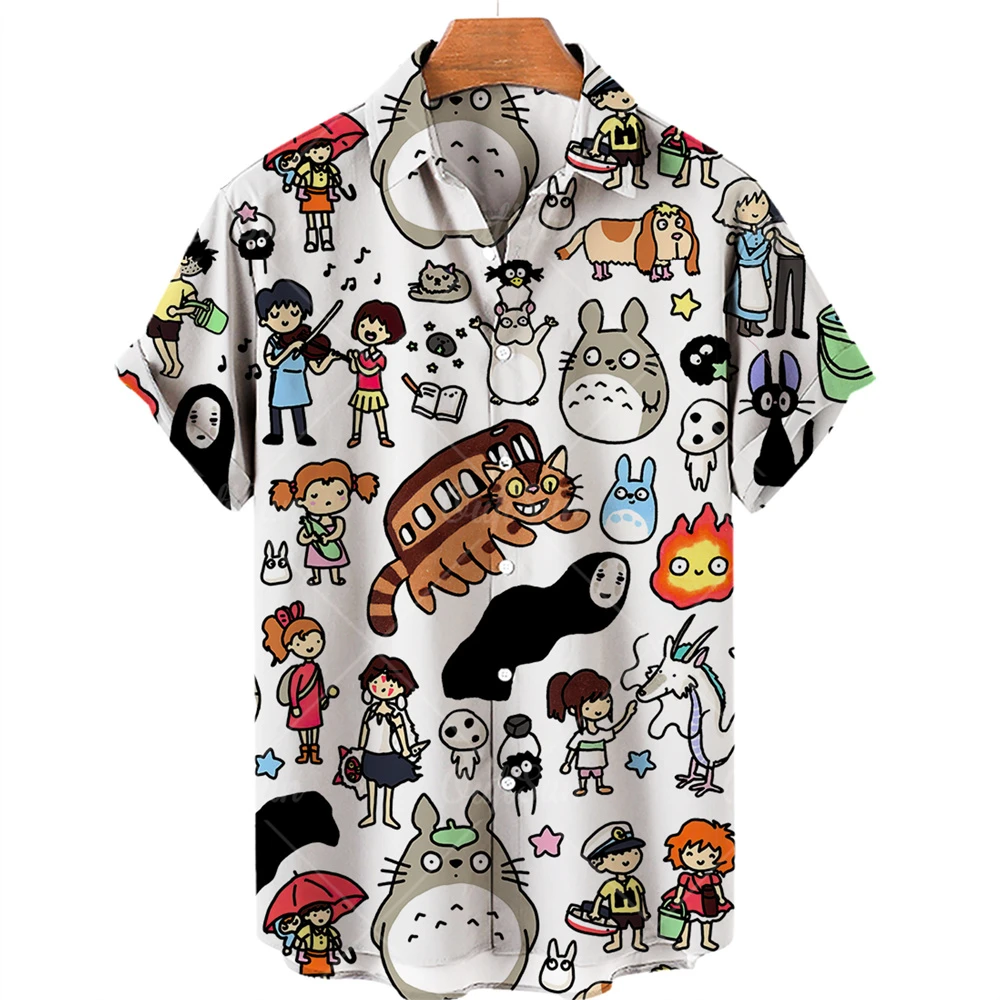 

Men's Shirt Miyazaki Manga My neighbor Totoro Faceless men's shirt Short sleeve neutral fashion top Anime T-shirt