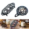 Vintage Cast Iron Tea Lite Food Dish Serving Warmer w/ Handles Round/Square 4