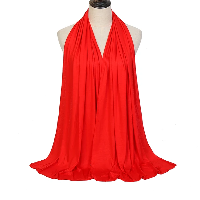 106286-5114f5.jpg Écharpe Hijab en Jersey de coton Modal de qualité supérieure, châle musulman Long, Turban doux uni, bandeau pour femmes, bandeau africain 170x60cm