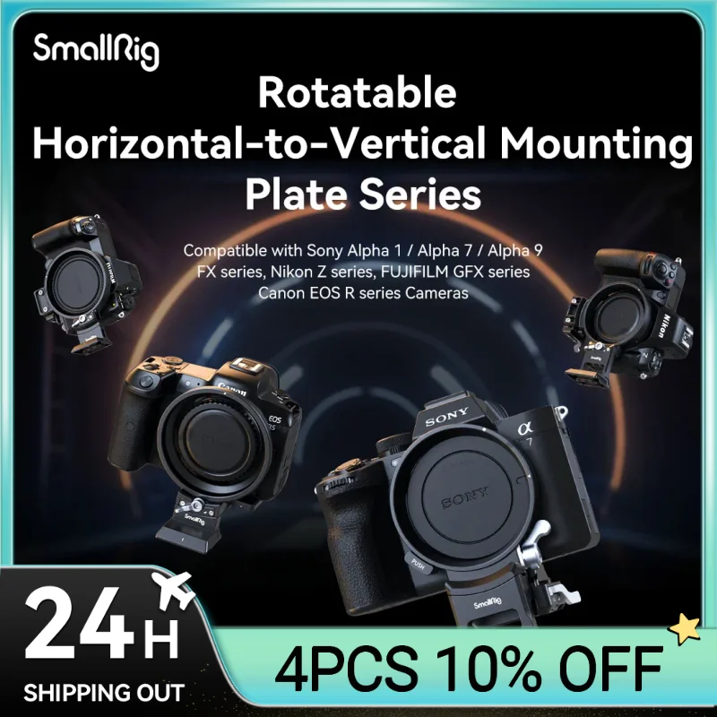 Kit Piastra Girevole Smallrig Per Nikon Z 5 /Z 6 / Z 7 / Z 6Ii / Z 7Ii / Z 8 Montaggio Orizzontale-Verticale Per Fotocamere Nikon 4306