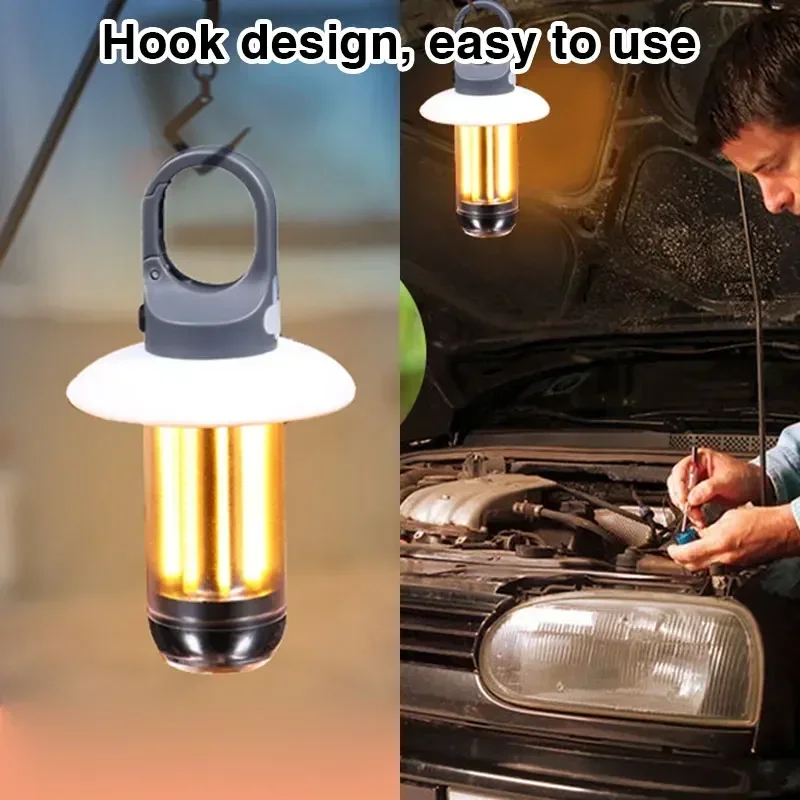 Mini LED Camping Lights Warm white Dual-light Flashlight Multifunctional Emergency Lighting Keychain
