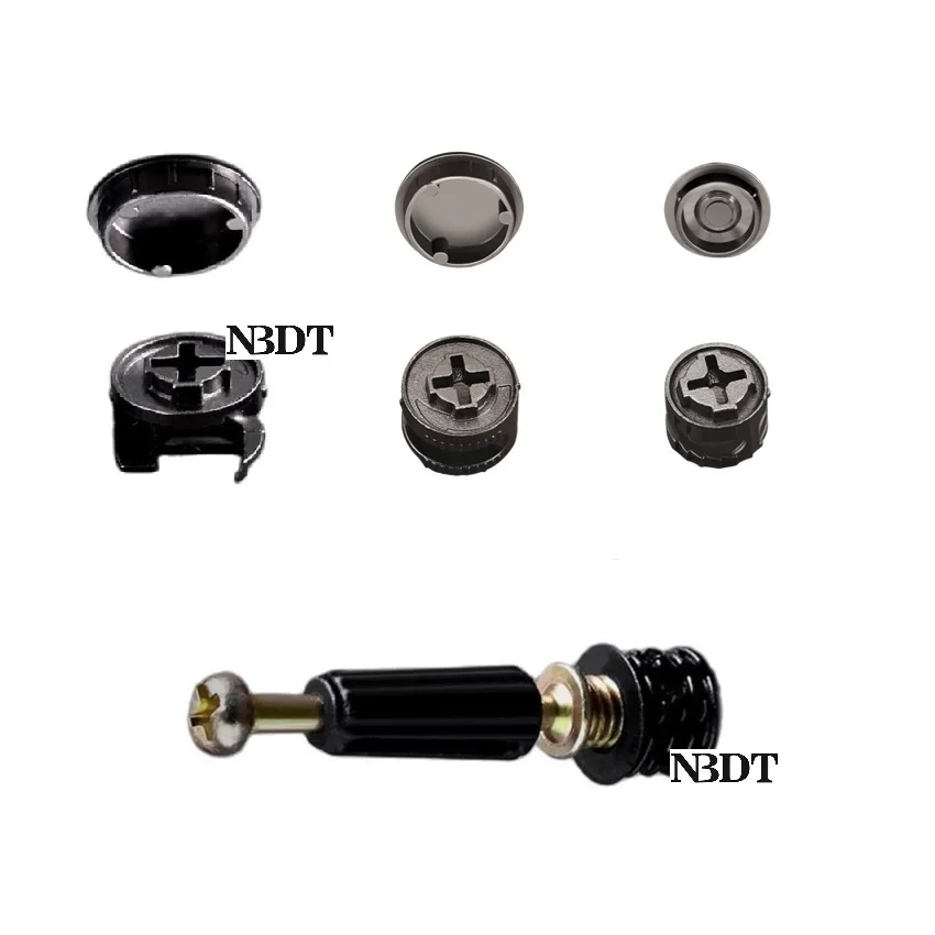 

40Pcs Gun Black 3 In 1 Cam Wheel Connecting Bolt With Magnet Hole Cover