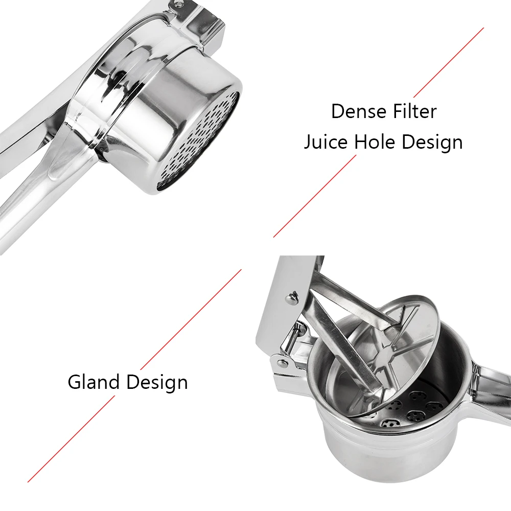 Stainless Steel Potato Masher Ricer Large Sturdy Puree Vegetable Fruit Juicer Press Maker French Fries Machine french fries machine