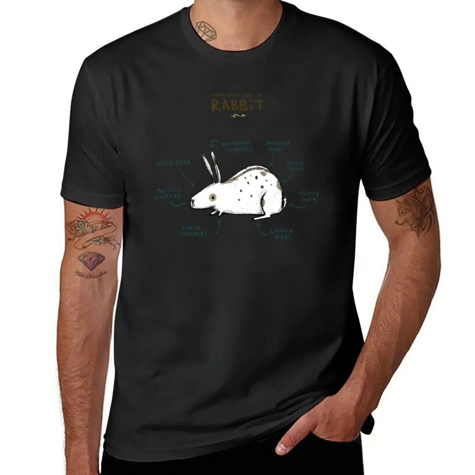 

Anatomy of a Rabbit T-Shirt cute clothes animal prinfor boys plain men clothing