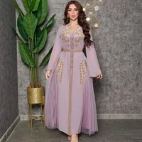 Luxury Abaya Diamonds Muslim Elegant Women Dresses Caftan Moroccan Dubai Kaftan Gown Evening Party Eid Mubarak Jalabiya Vestidos 4
