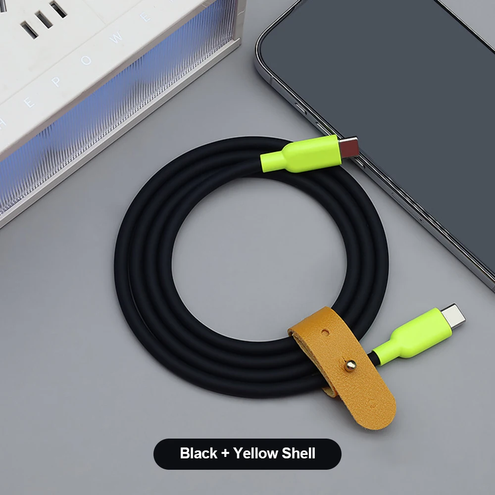240W 액상 실리콘 USB C to Type C 고속 충전 케이블 타입 C 데이터 케이블 (아이폰 17, 16, 15 Pro Max, 맥북, 아이패드, 삼성 S26 호환)