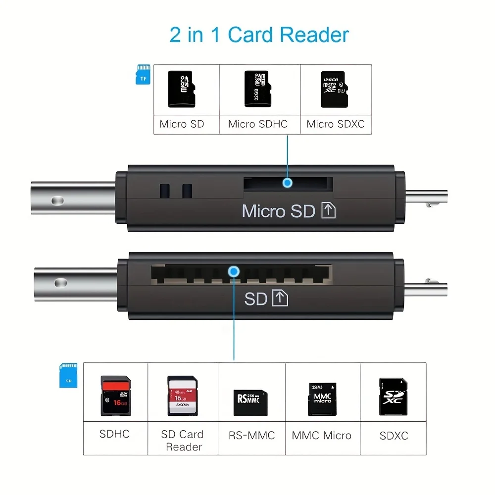 Micro USB/SD/TF/USB 4 In 1 OTG Card Reader Adapter for Android Phone Tablet PC Xiaomi Huawei