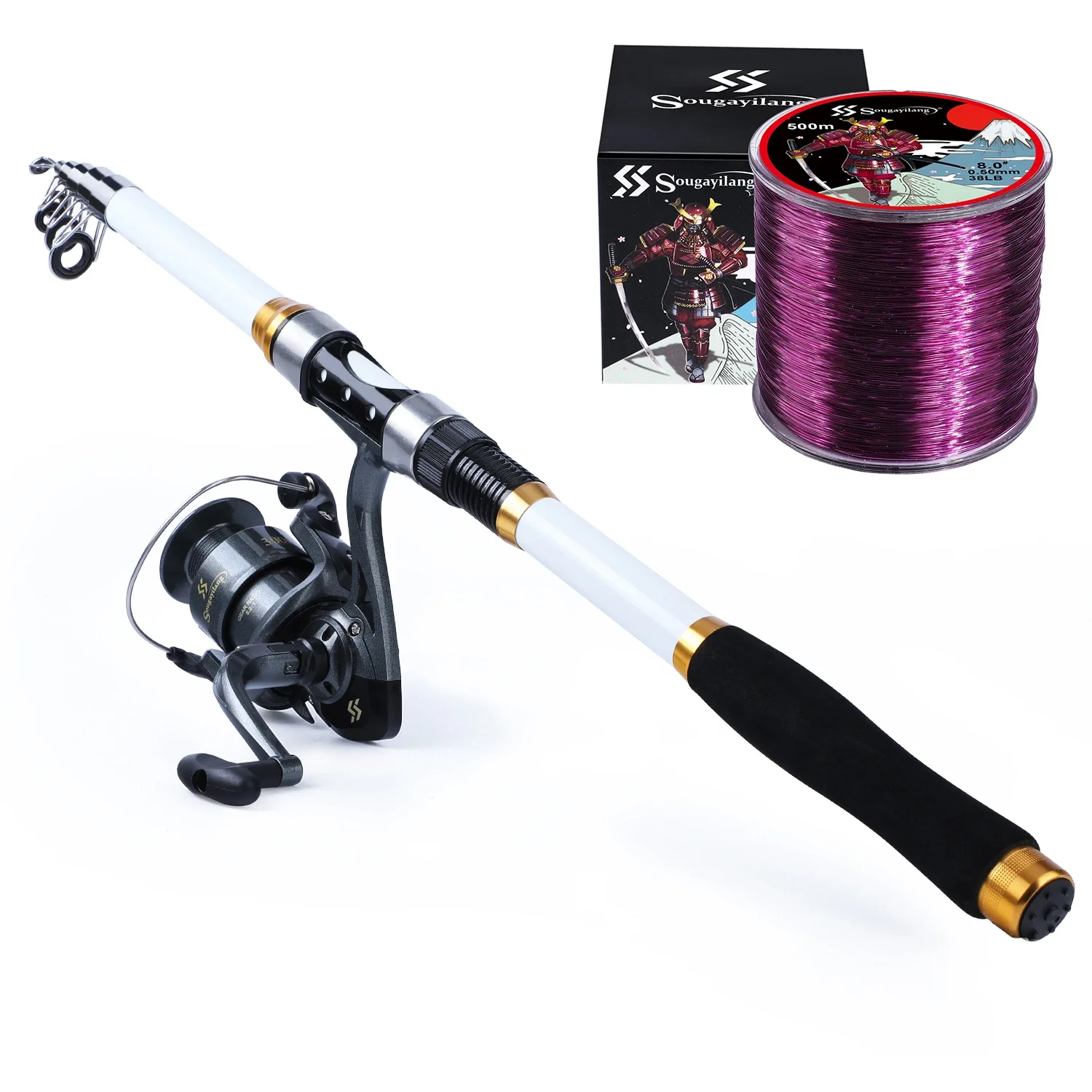 Sougayilang 1.8m 2.1m 3m Spinning Fishing Rod and Reel Combo Telescopic Rod  and 5.2:1/5.0:1 Gear Ratio Spinning Fishing Reel Set - AliExpress