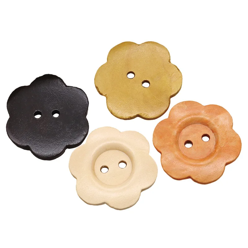 50Pcs DIY 나무 단추 바느질 액세서리 수제 나무 공예 의류 스웨터 장식 2 구멍 나무 빈티지 단추