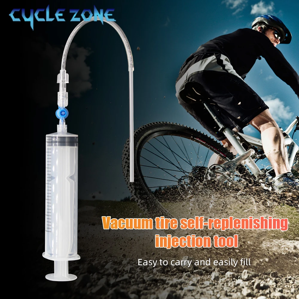 Bicycle Tire Liquid Injection Tool 60ml MTB Bike Tire Tubeless Sealant Injector Oil Mineral Change Tool for Cycling Repair Tools