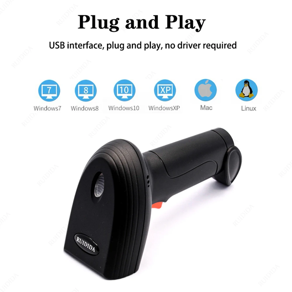 Handheld Wired Barcode Scanner Portable Wireless Bluetooth 1D 2D QR Code PDF417 Reader for Retail Shop Logistic Warehouse barcode scanner