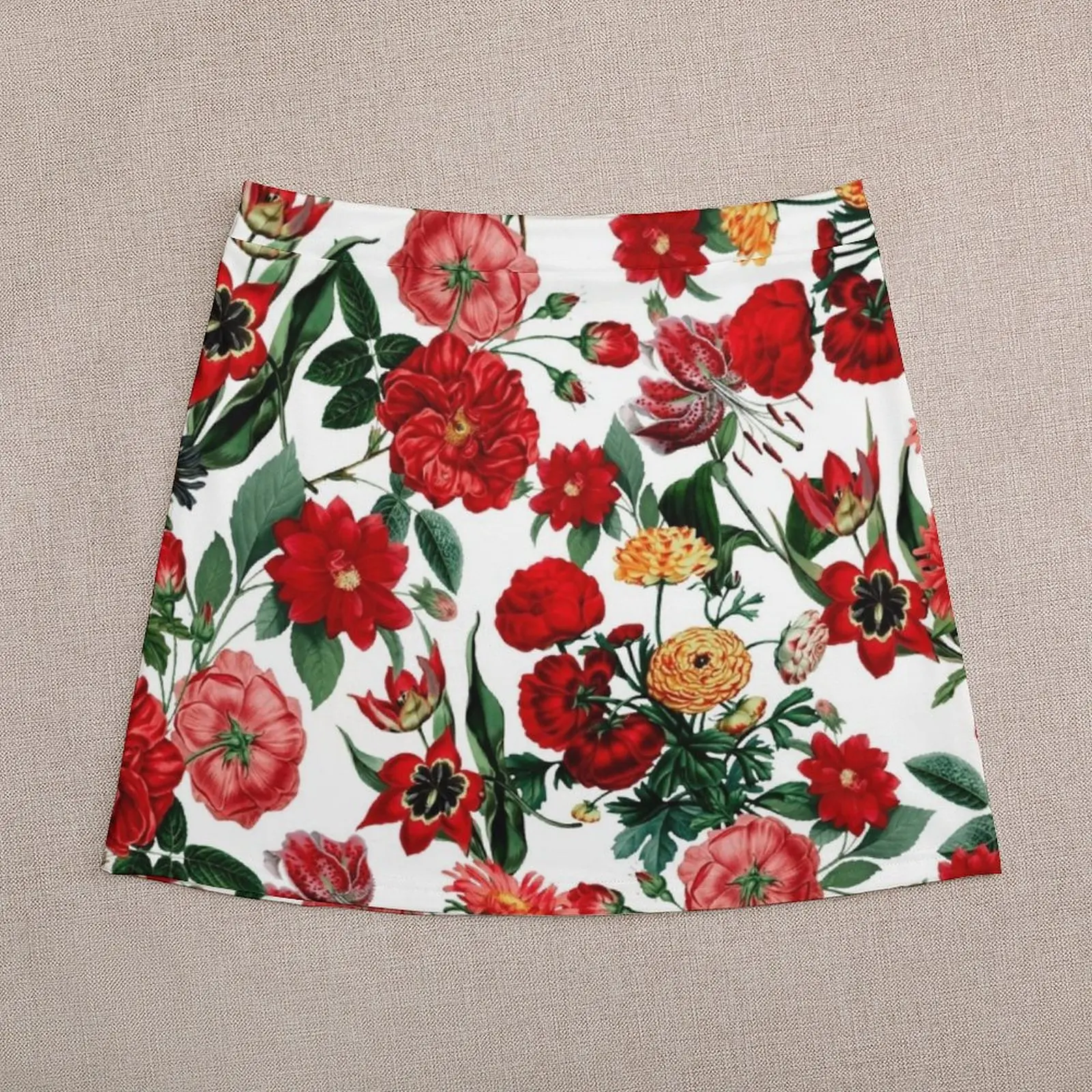Botanical Garden on White Mini Skirt women's summer clothing 2023 skirts for womans short skirt for women women's stylish skirts